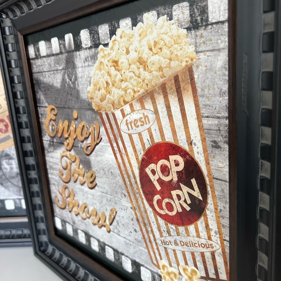 2 Cinema Popcorn Movie Theater Wall Picture Frames. Home Decor Art Hobby Lobby - Picture 10 of 11
